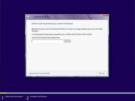 Installation De Windows 8 Clé De Produit Et Activation