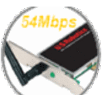 Wi-Fi i802.11g : cap 54Mbps