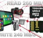 Toshiba annonce les premières microSD à la norme UHS-II, jusqu'à 260 Mo/s