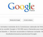 Google a affiché sa sanction de 150 000 euros en page d'accueil