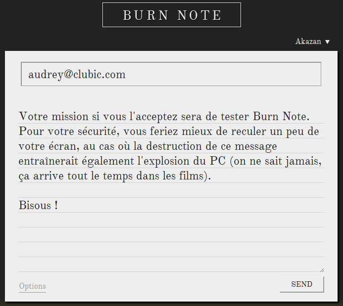 Burn Note : cet email s'autodétruira dans 60 secondes