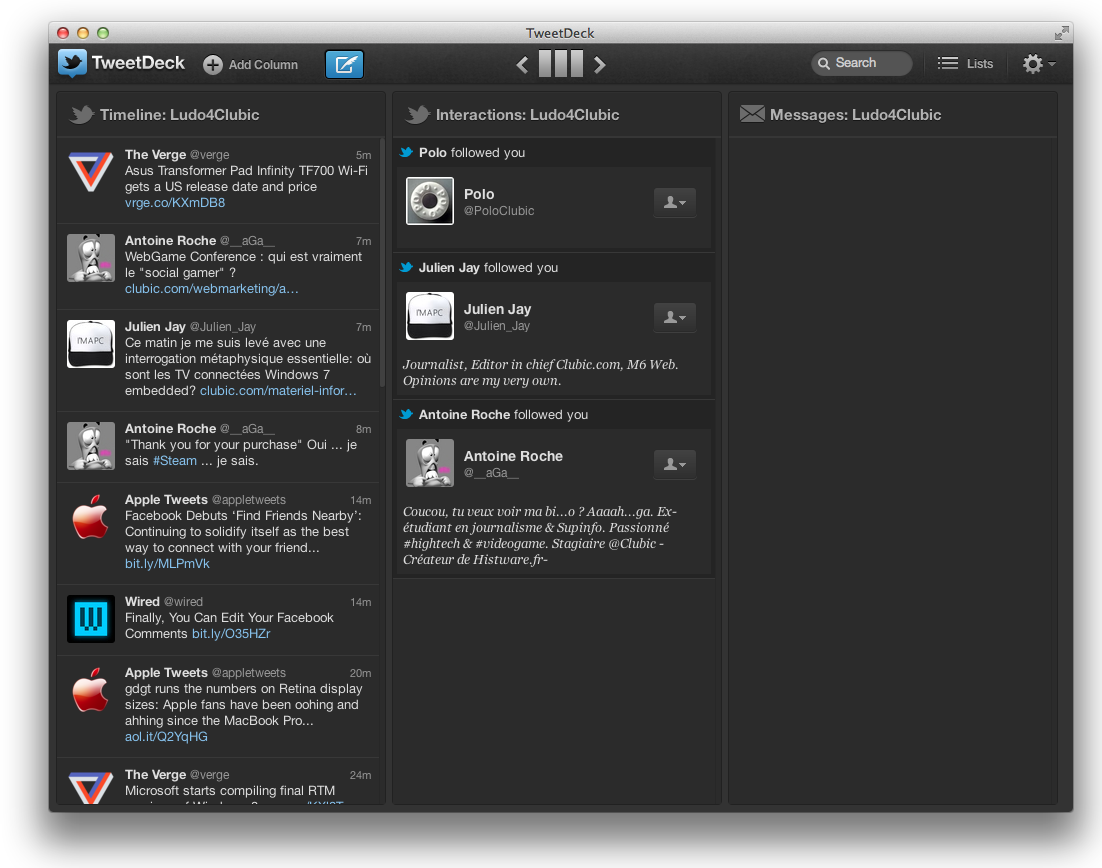 TweetDeck © Clubic.com