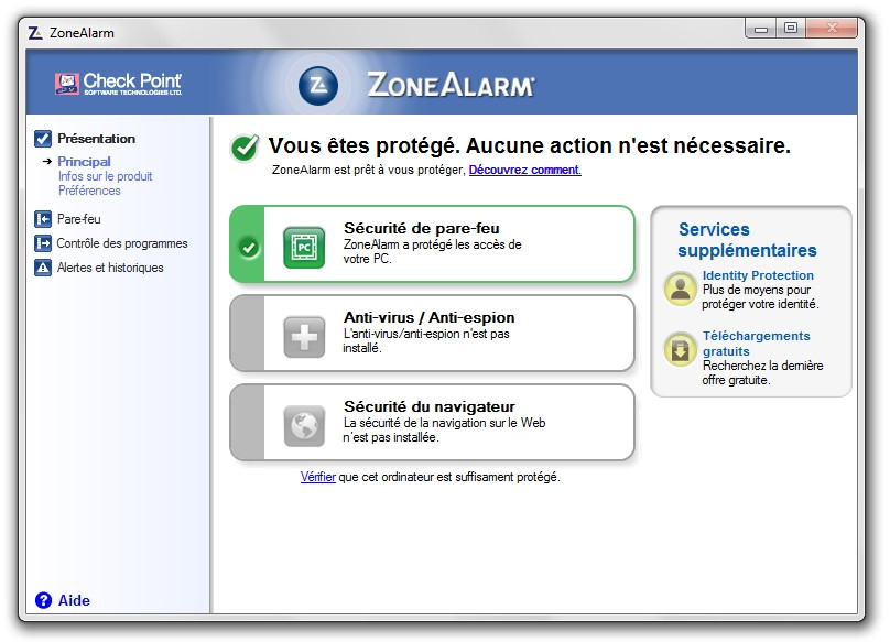 pare feu zonealarm