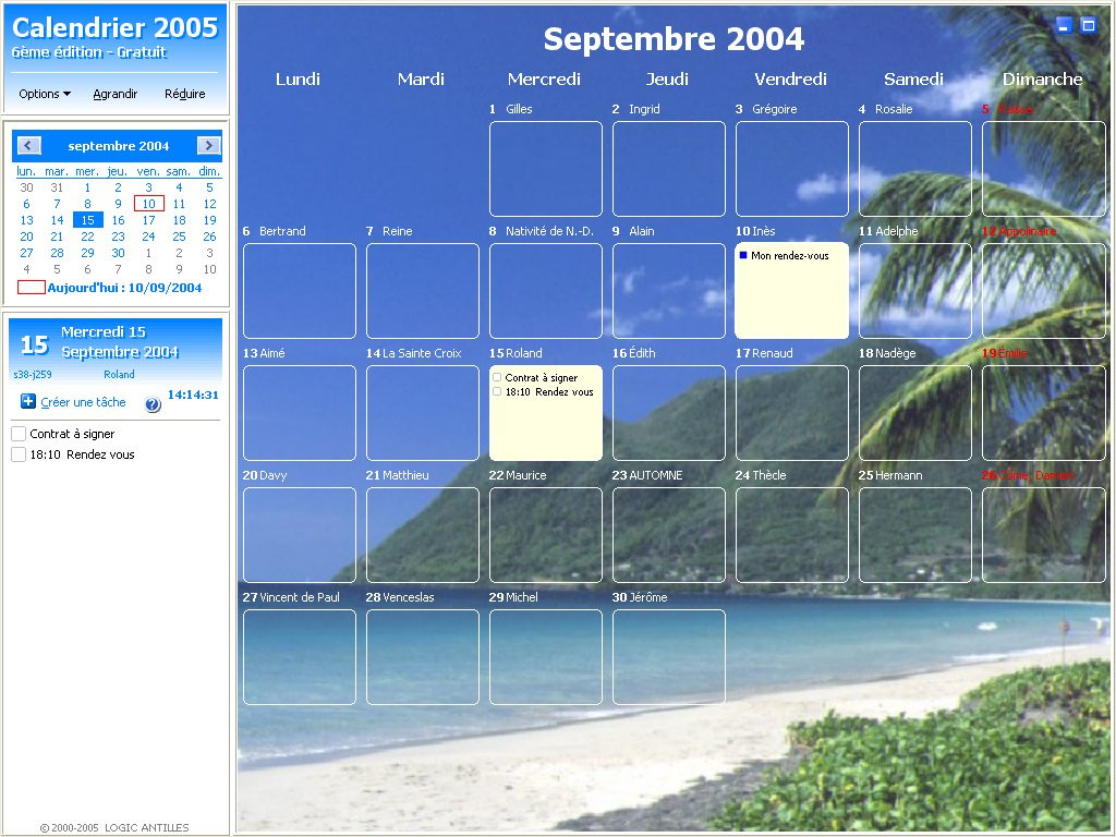 gratuitement calendrier xtra 2012