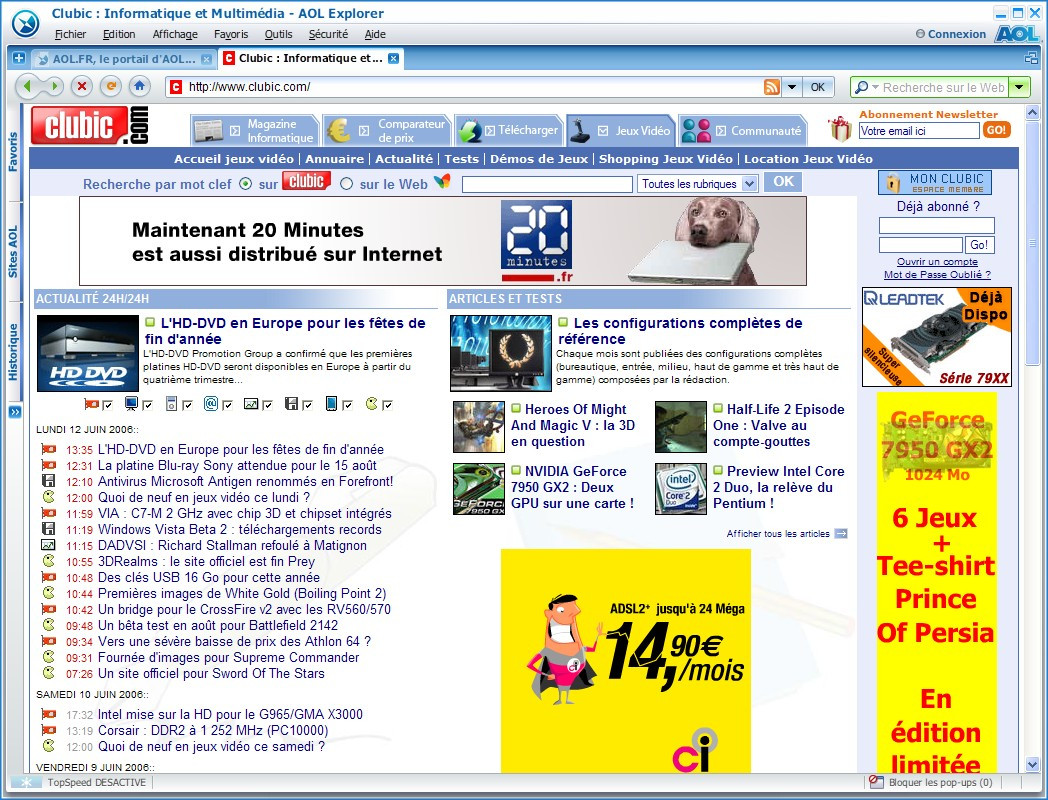aol 9.5 sur clubic