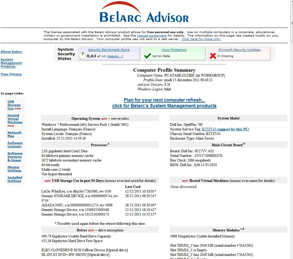 belarc advisor 8.1.16.0