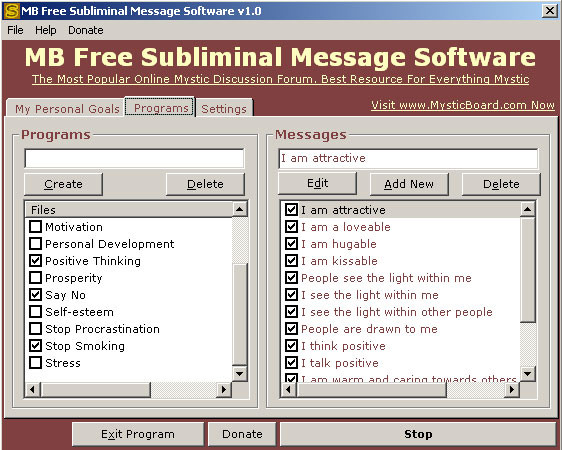 logiciel subliminal visuel concentration gratuit