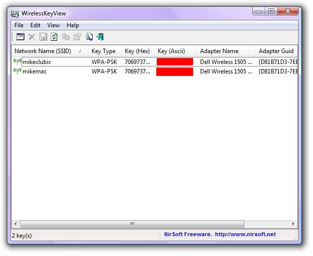 wirelesskeyview 1.55 gratuit