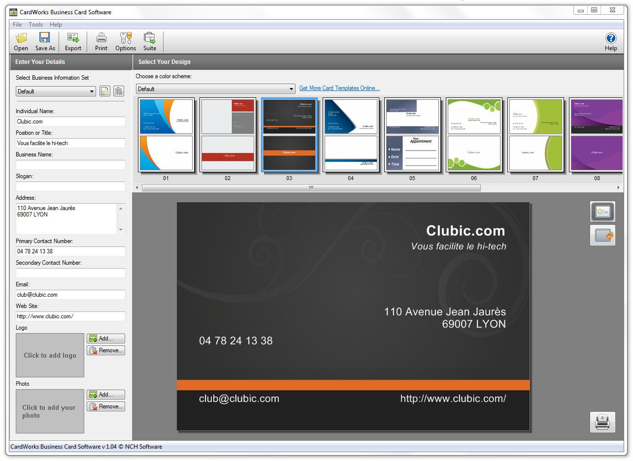 Logiciel gratuit pour creer ses cartes de visites
