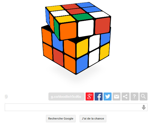 Google un doodle interactif pour les 40 ans du Rubik's Cube