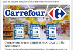 L'arnaque du bon d'achat Carrefour est de retour sur Facebook
