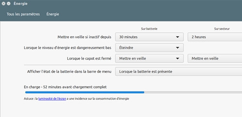 Ubuntu batterie