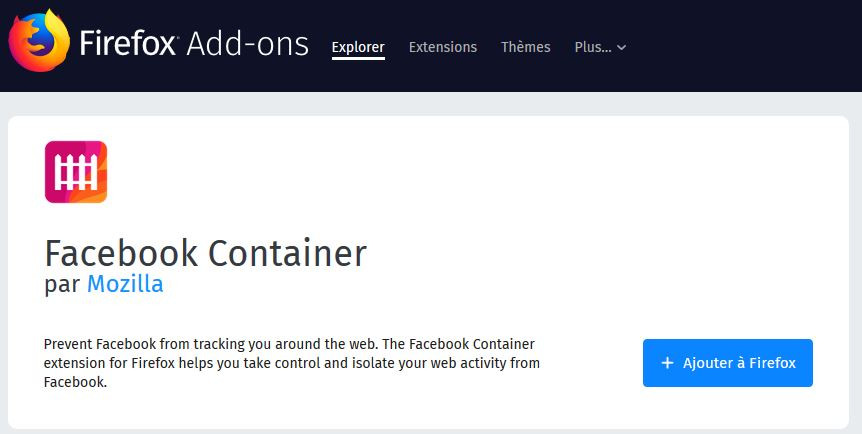 Facebook container