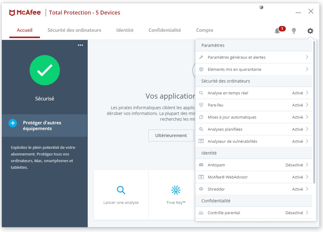 mcafee gratuit sur clubic