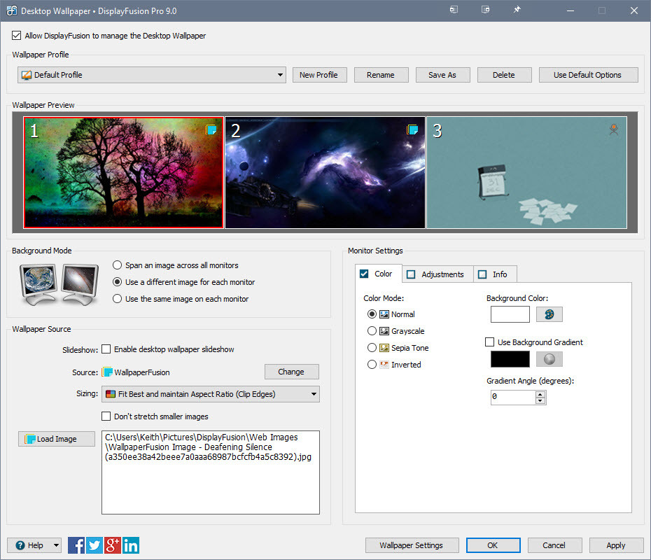 DisplayFusion - Binary Fortress Software Screenshot