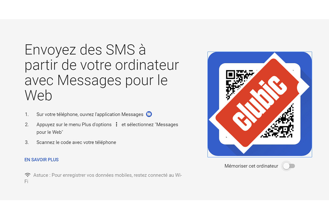 Android Messages QR code version web