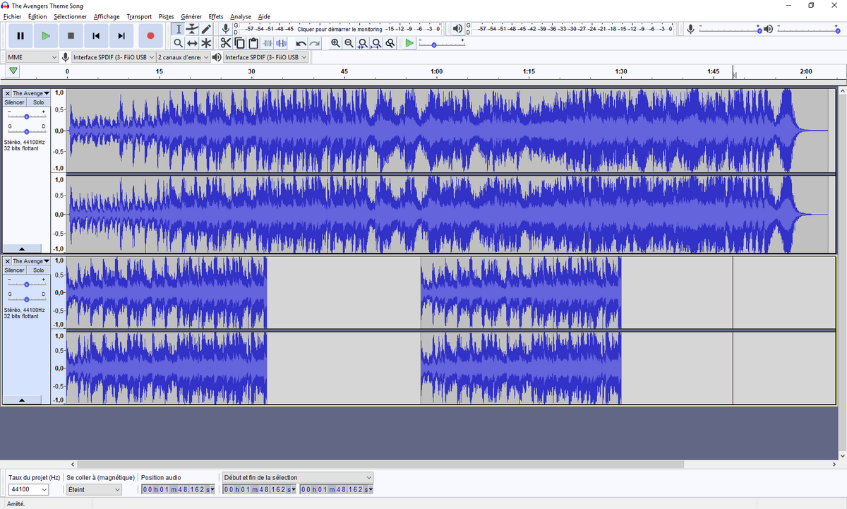 Screen Audacity © Audacity