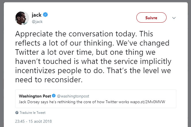 Jack Dorsey Washington Post 15-08-18 Refunding Twitter's Core
