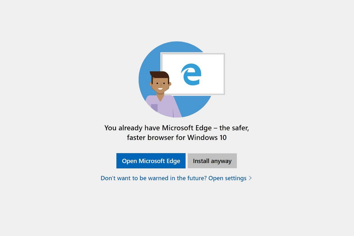 Microsoft Windows 10 Edge prompt