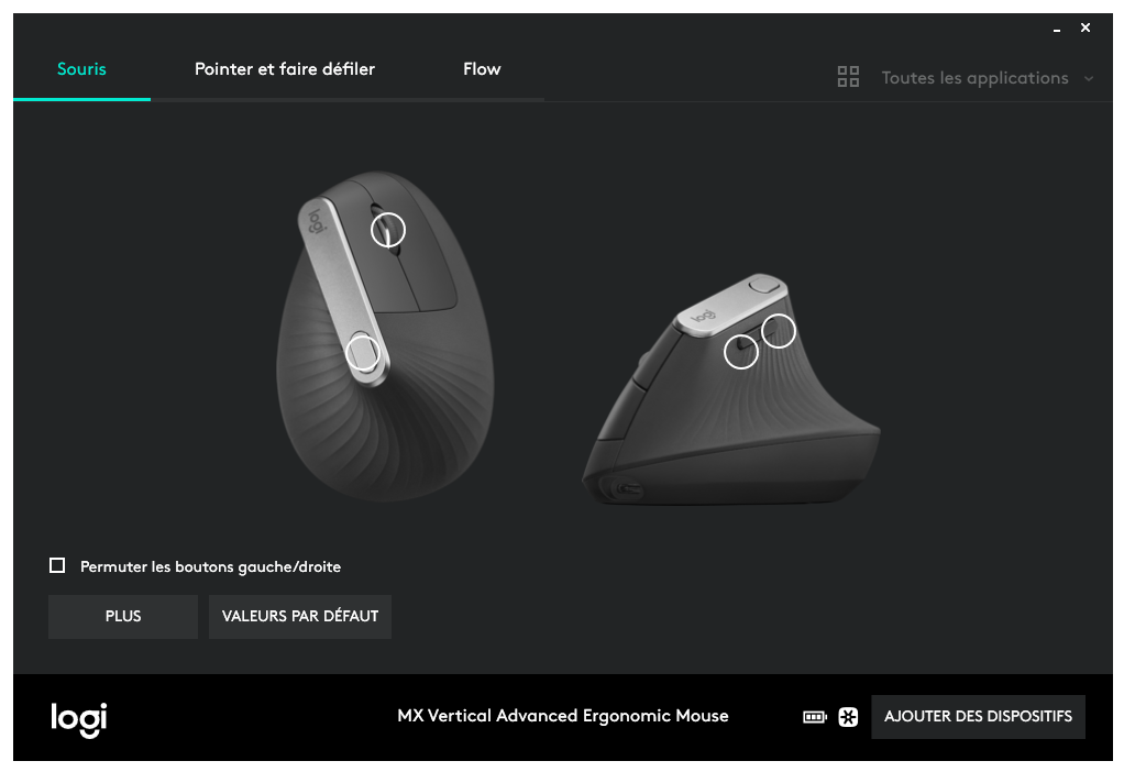 Logitech Options > MX Vertical