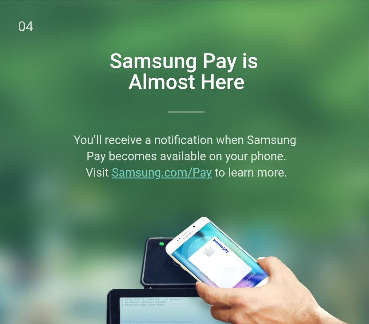 Samsung Pay landing page