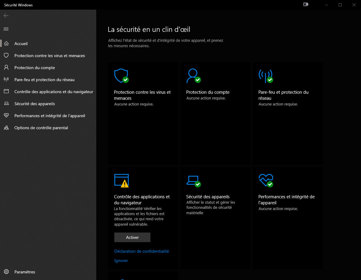 Sécurité Windows / Windows Security October Update 2018