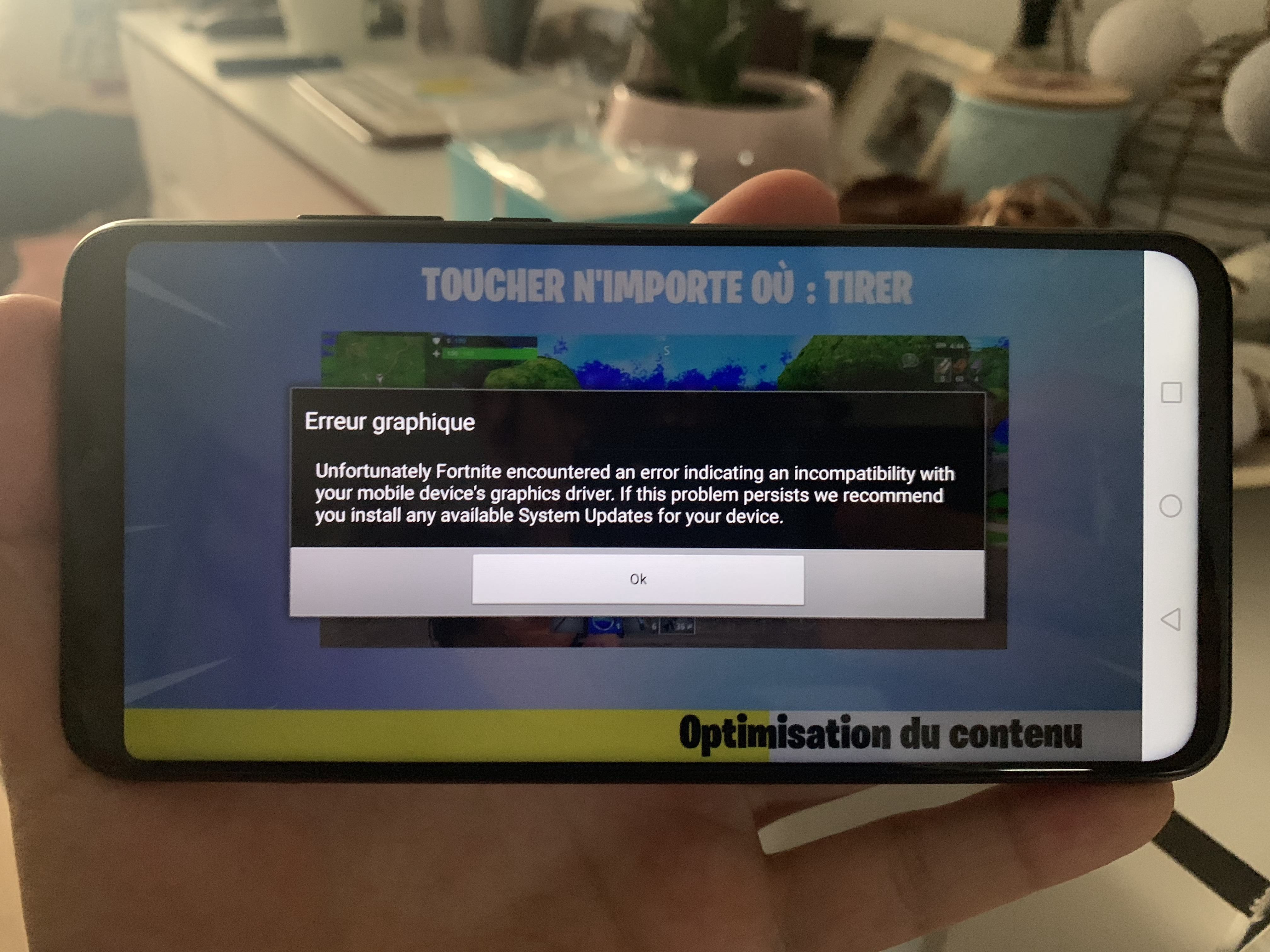 fortnite android erreur - erreur connexion fortnite