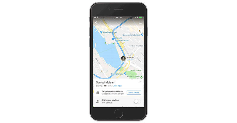 Google Maps partage de trajets iOS
