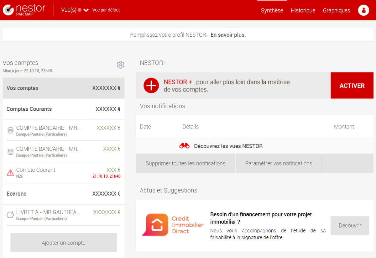Nestor interface Web