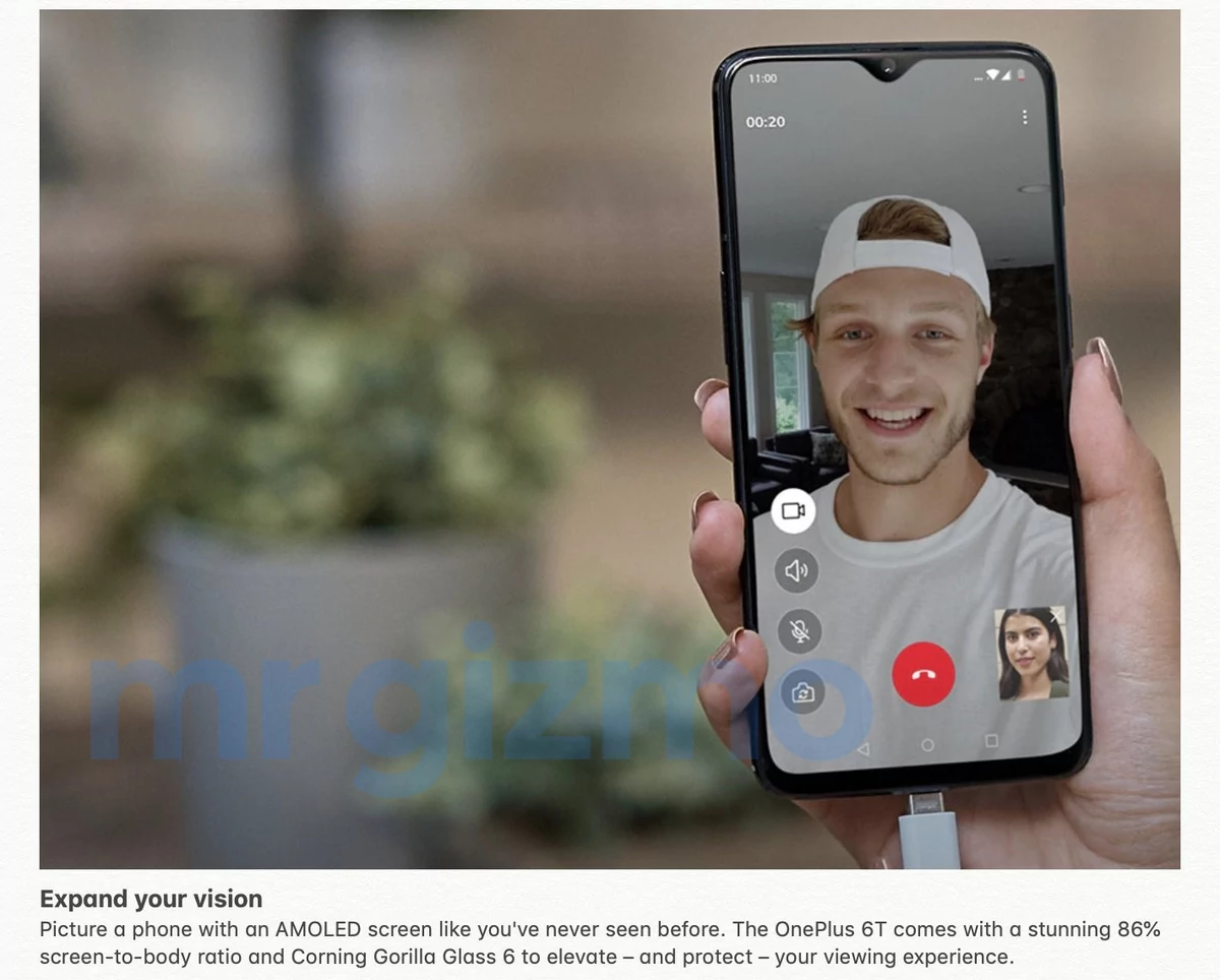 OnePlus 6T leak Gizmochina