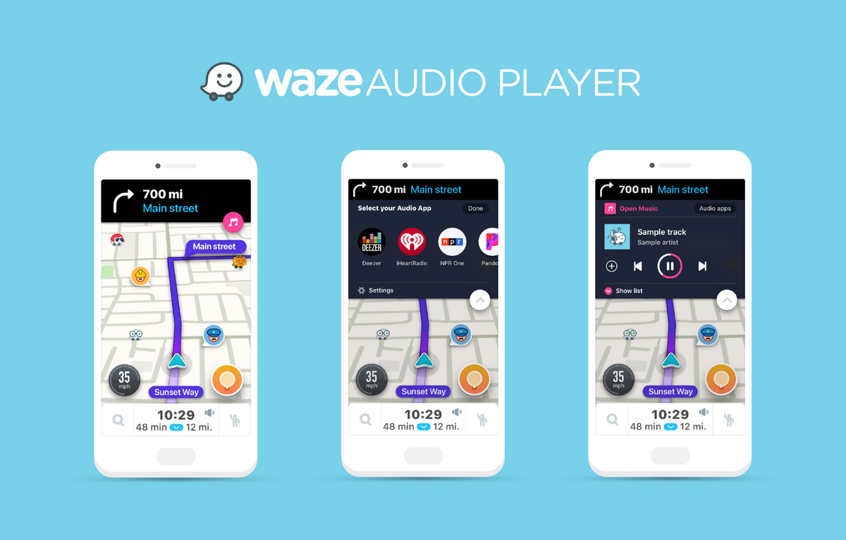 Waze Audio Player