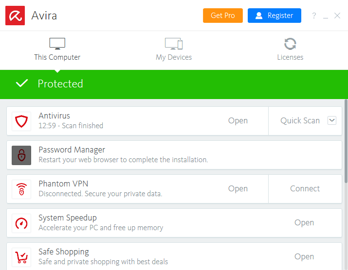 Avira Free Security Suite