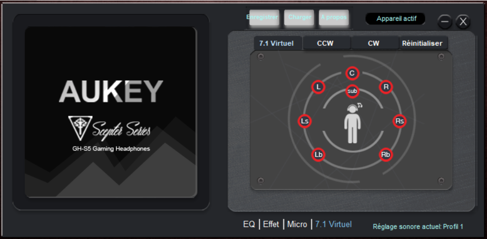 Aukey GH-S5 Logiciel son spatialisé