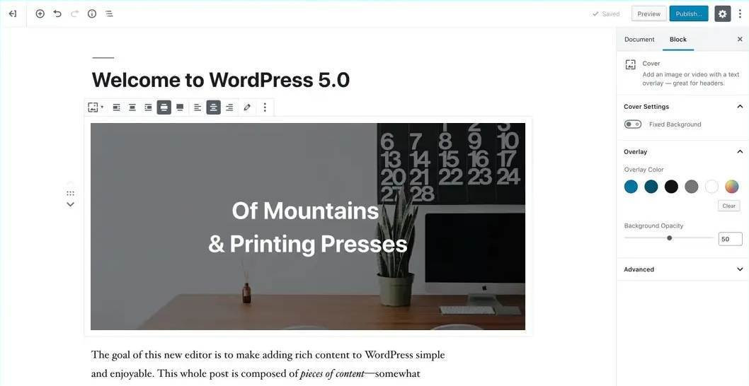 Wordpress 5 editeur Gutenberg