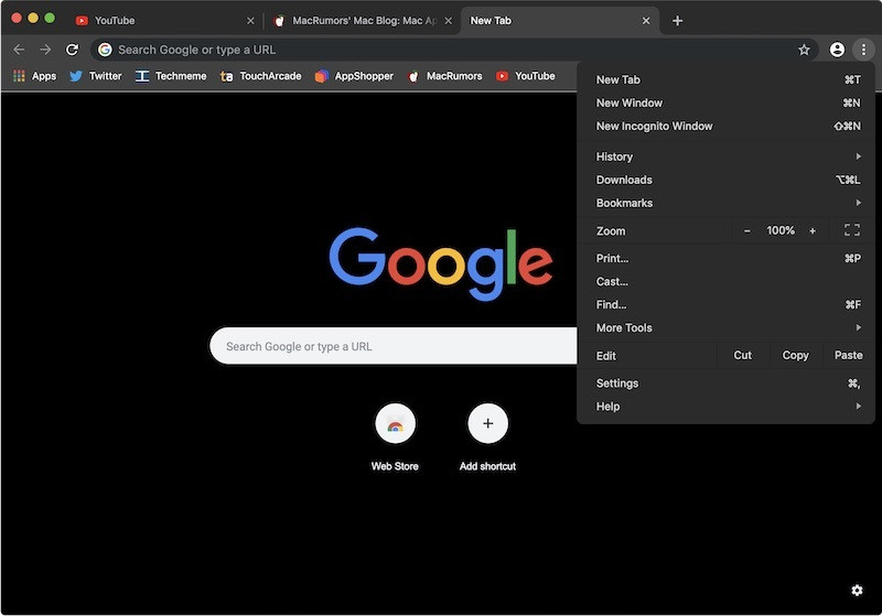 Chrome Dark mode