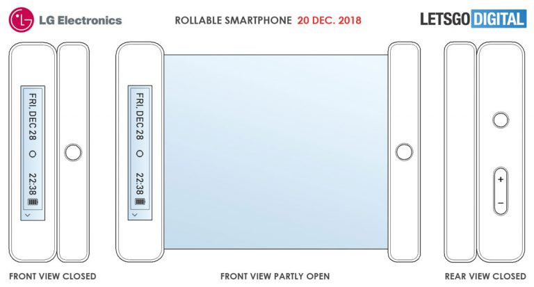 LG brevet smartphone enroulable