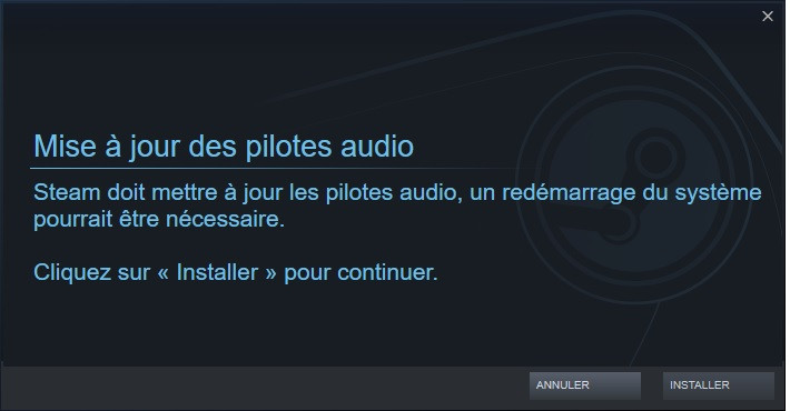 Steam link màj pilotes audio