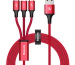 ⚡️ Bon Plan : Câble de Charge USB 3 en 1 Micro USB + 8 Broches (Apple) + Type C à 3,43€