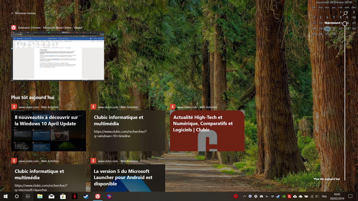 Timeline Windows 10