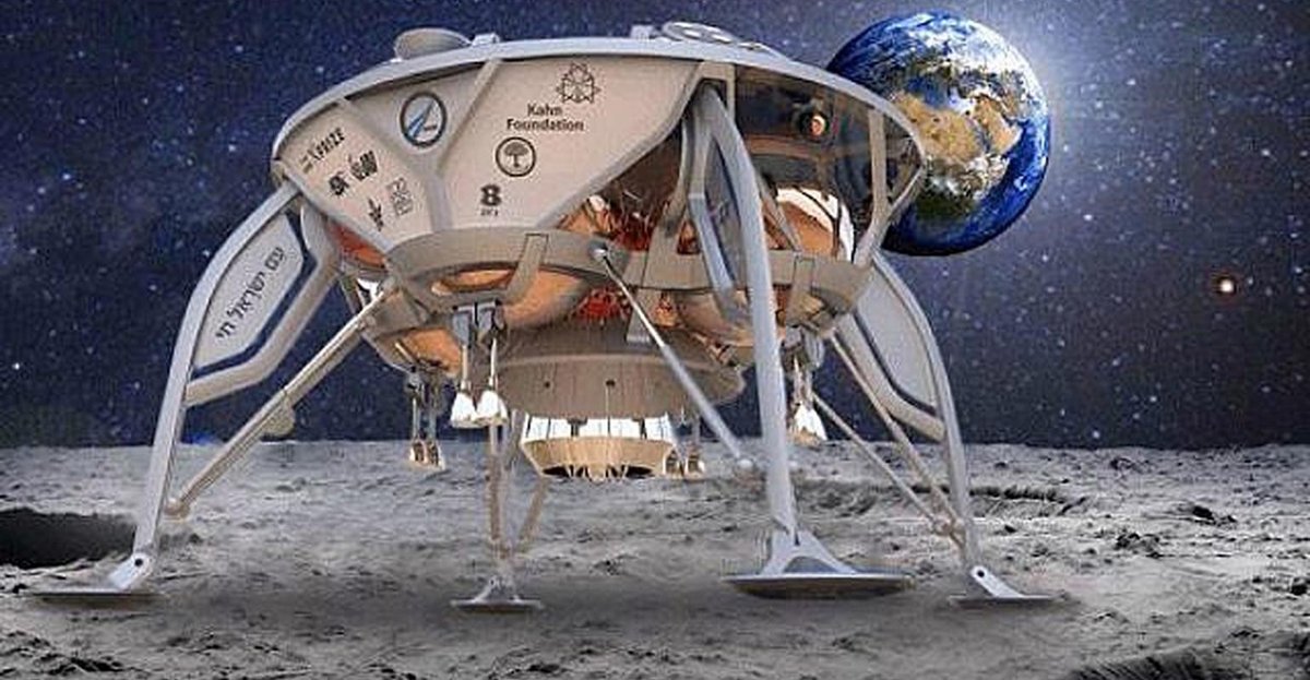 Vue d&#039;artiste de l&#039;atterrisseur Beresheet qui devait se poser sur la Lune en 2019. Il s&#039;y est écrasé quelques semaines avant Vikram © SpaceIL