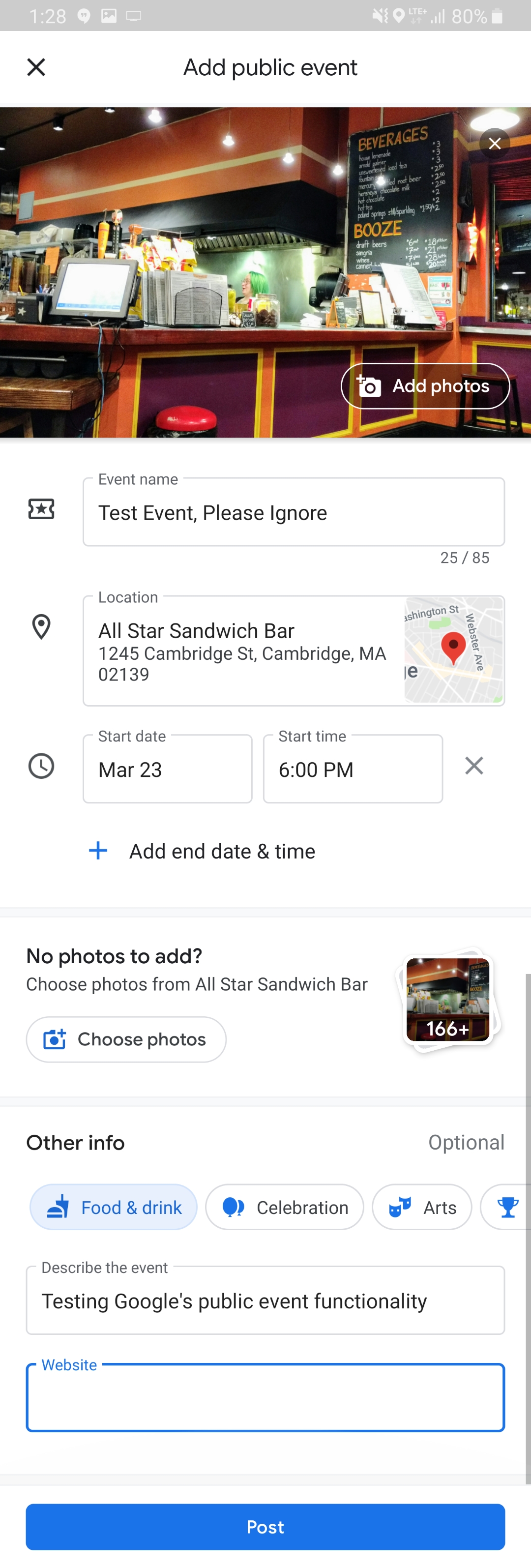 Google Maps evenements