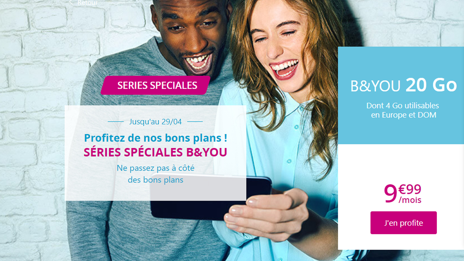 ⚡ Bon plan B&You forfait mobile 20Go en promo jusqu'à 29 avril
