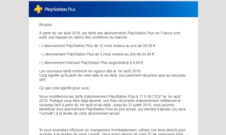 L'abonnement mensuel au PlayStation Plus va augmenter en France