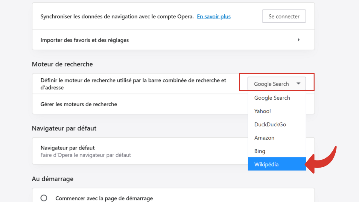 Comment Changer Le Moteur De Recherche Sur Opera