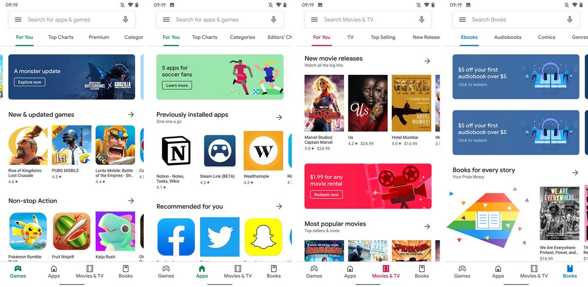 Google Play Store Material Theme