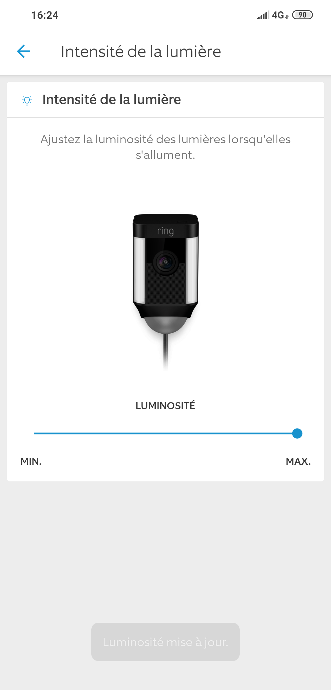 Ring Cam Wired - Configuration lumières