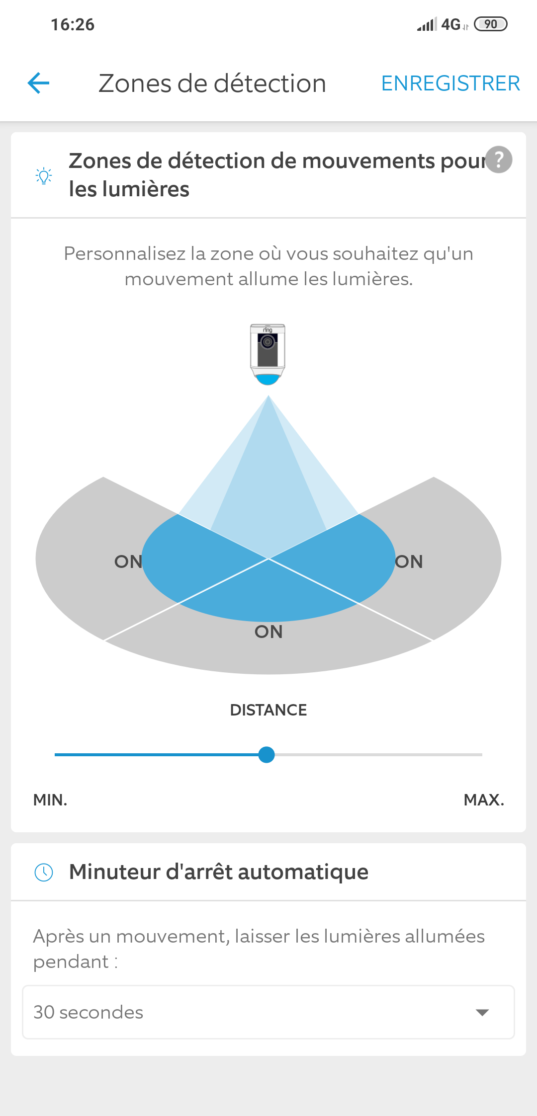 Ring Cam Wired - Zones lumières