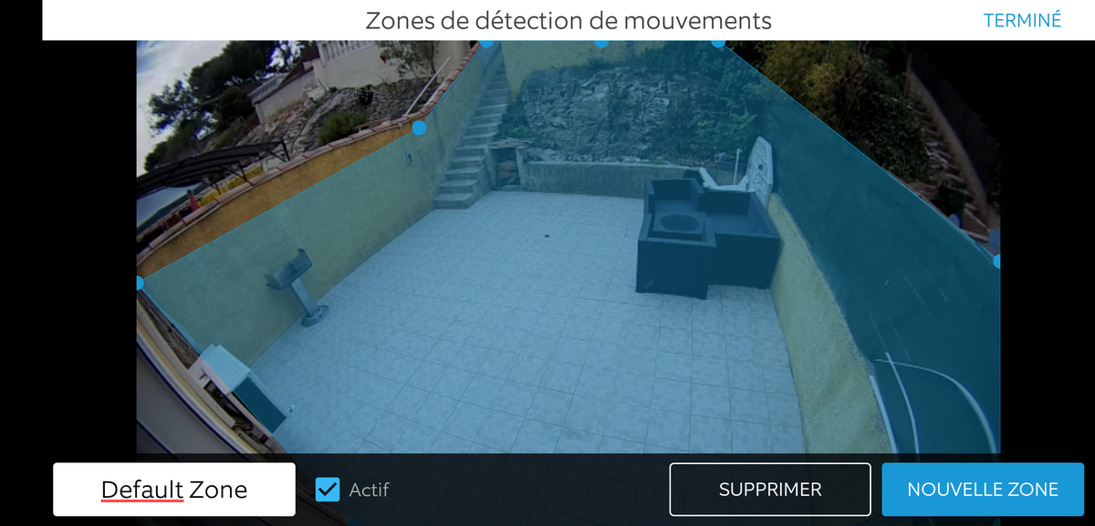 Ring Cam Wired - Zones mouvements