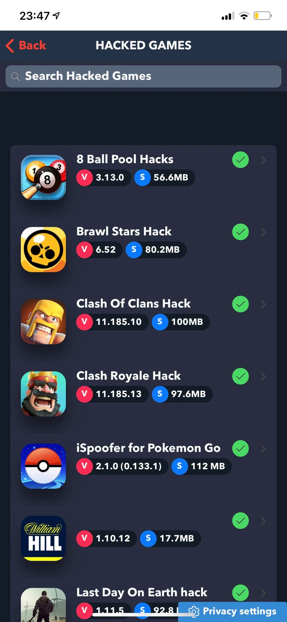 Screenshot Tweakbox iOS
