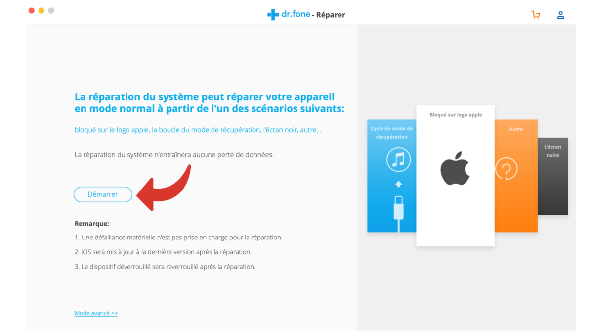 un iphone qui redemarre en boucle